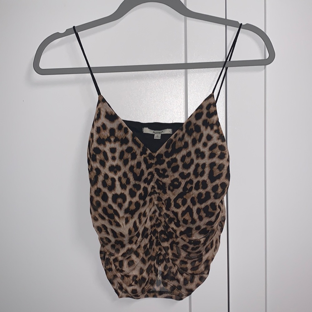 Cheetah print ruffled top